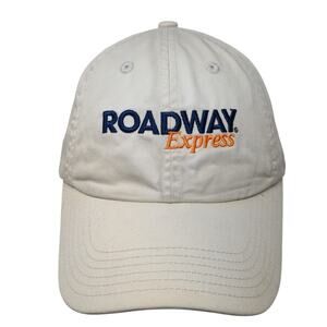 Roadway Express Slideback Baseball Cap Beige One Size Adjustable Embroidered